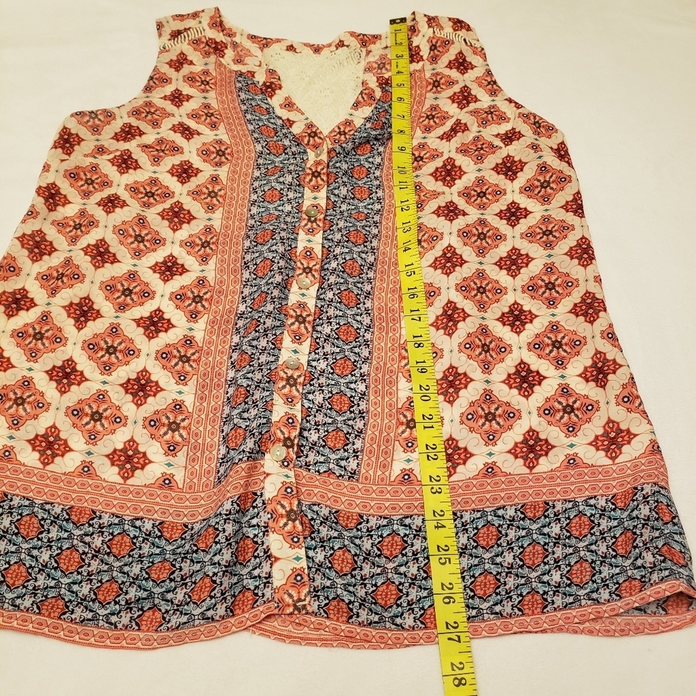 Boho Sleeveless Blouse Size L - Picture 8 of 11